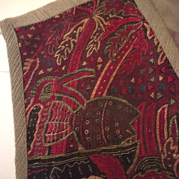 Vintage Canvasbacks Tencil & Linen Palm Trees Vest Size Large - Picture 2 of 14